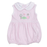 Putting Green Applique Collared Bubble - Pink